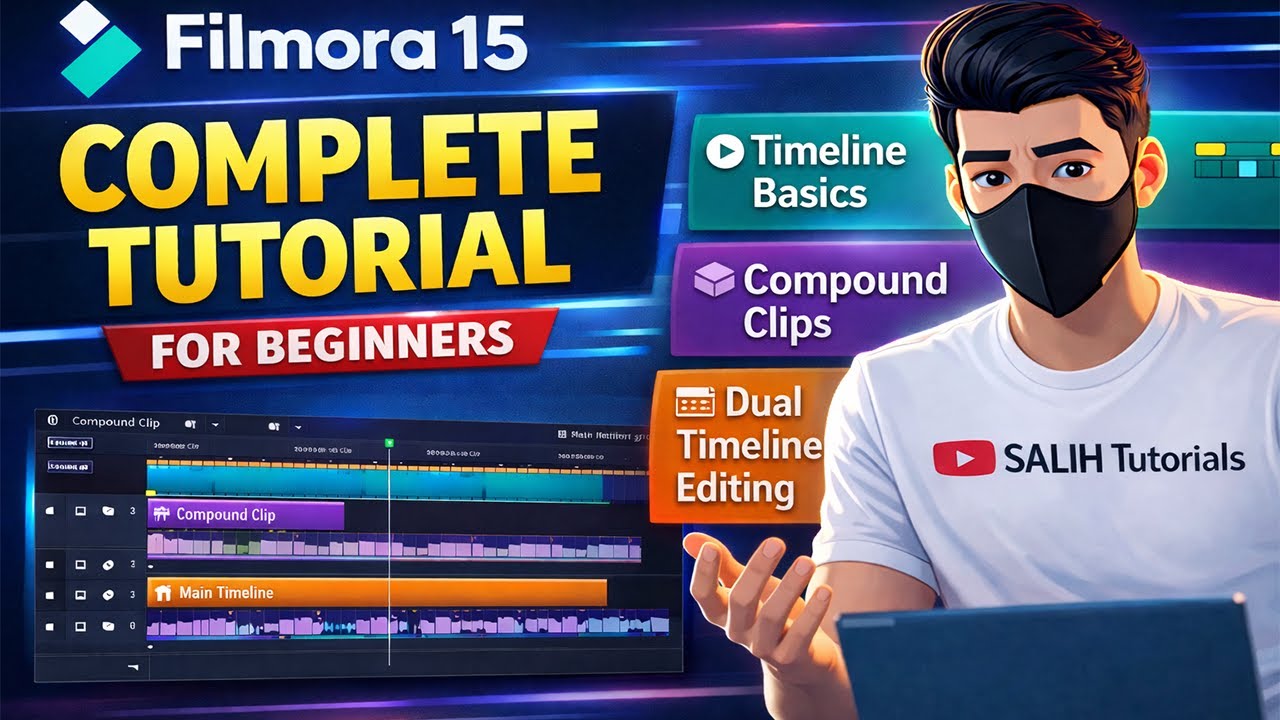 Filmora 15 Tutorial for Beginners | Chap #2: Timeline Basics, Compound Clips & Dual Timeline Editing