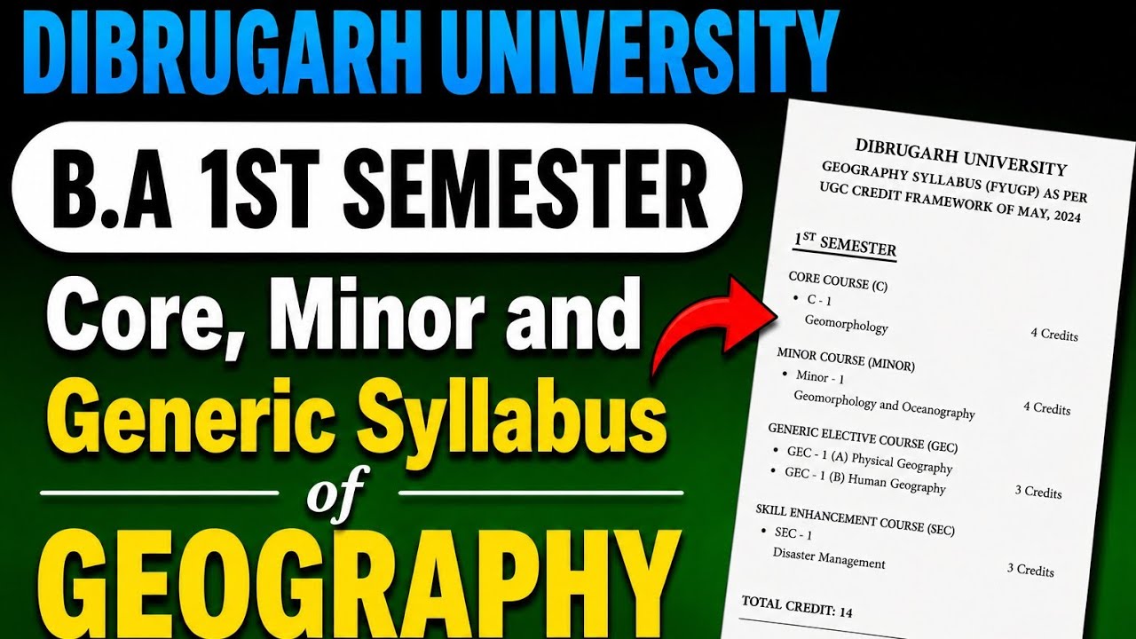 Geography core Minor and Generic syllabus📝 Dibrugarh University #shortsfeed #assamstudents #viral 🚀