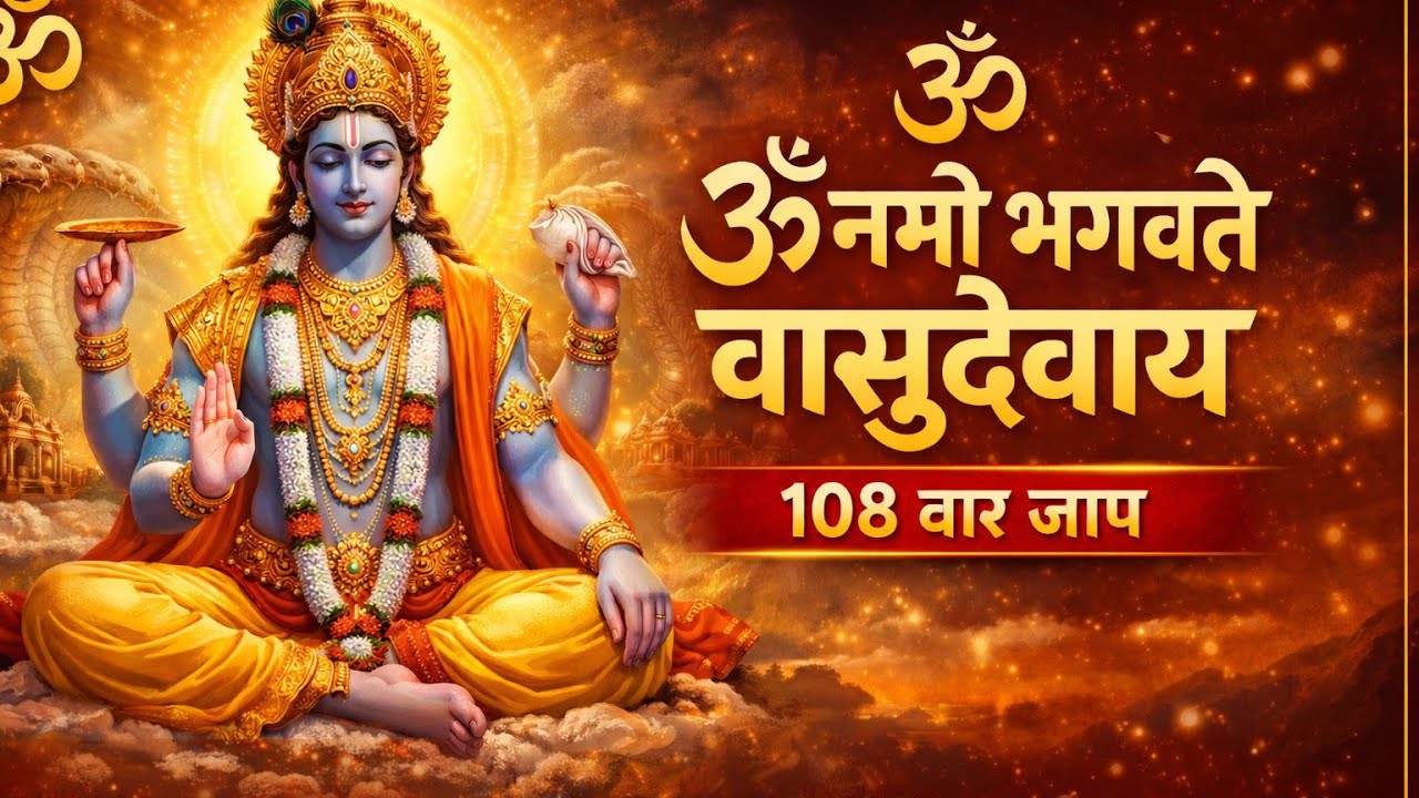 ॐ नमो भगवते वासुदेवाय 🙏 | 108 बार जाप | शांति और मनोकामना पूर्ण करने वाला दिव्य मंत्र