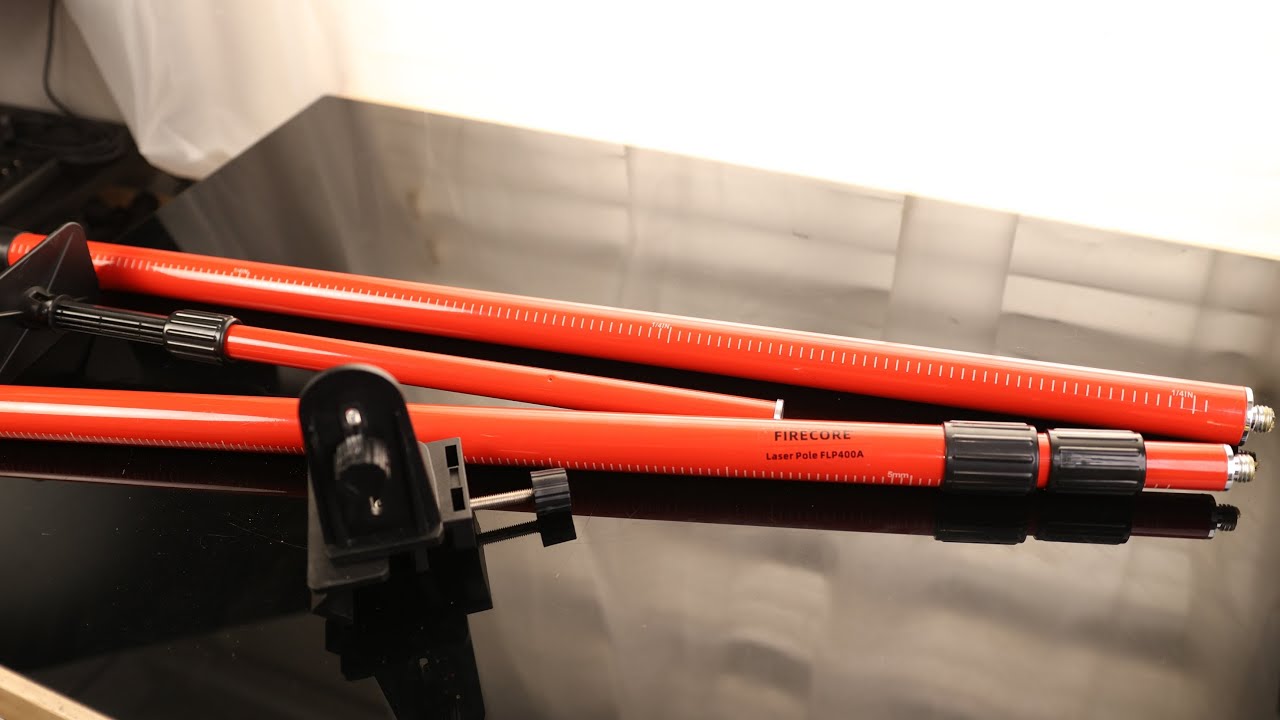 Firecore 13 Ft./4m Telescoping Pole with 1/4-Inch by 20-Inch Laser Mount, Adjustable Laser Level