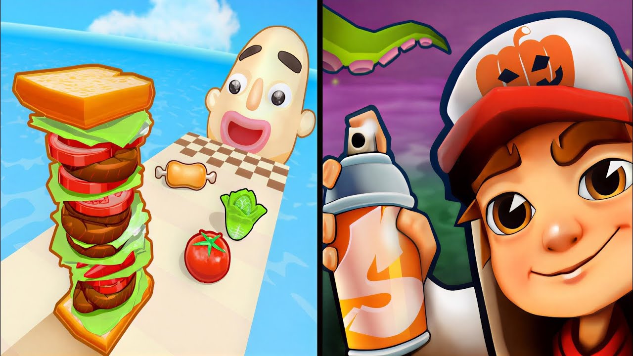 Sandwich Runner vs Subway Surfers - Max Levels Unlocked Speedrun Gameplay
