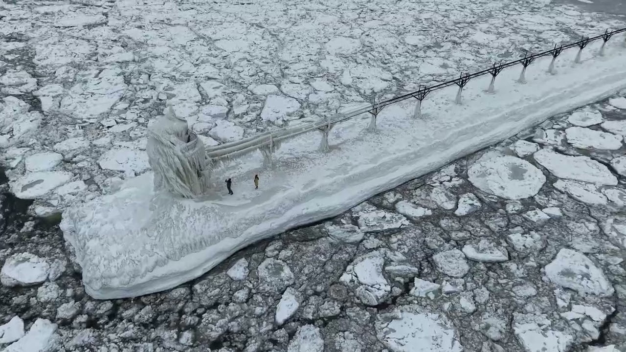 Silver Beach light house. Lake Michigan 