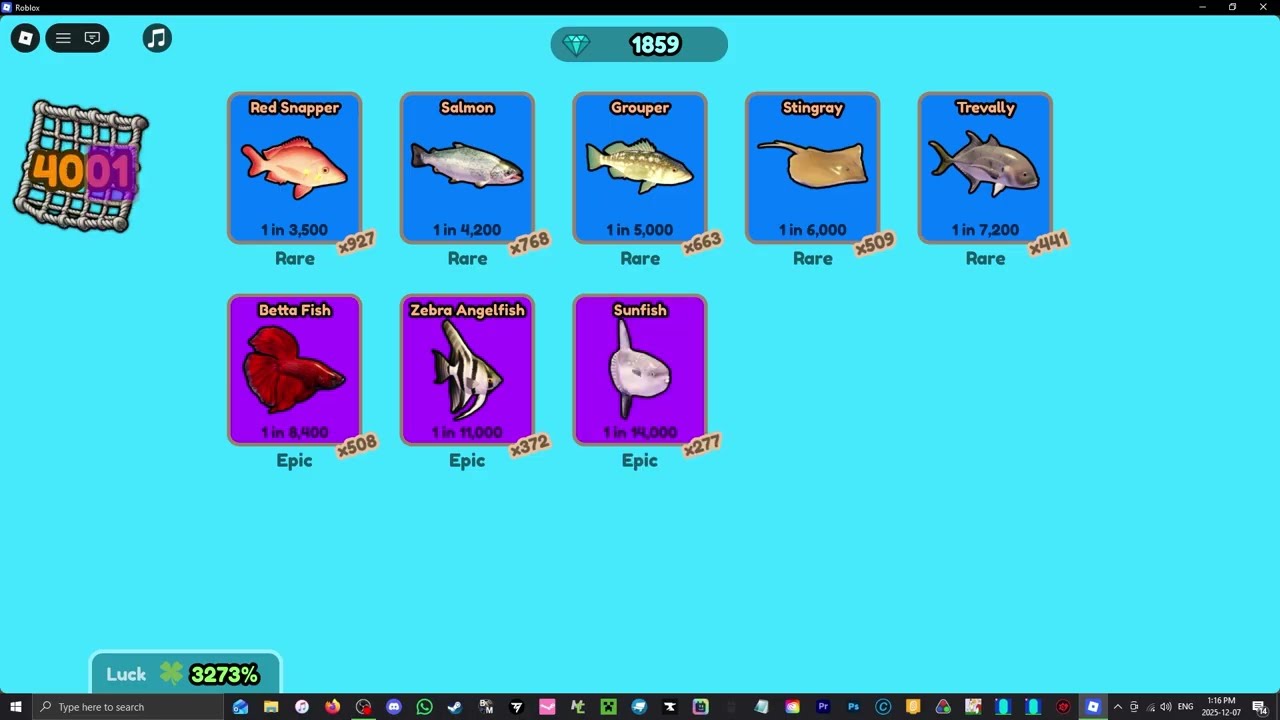 Roblox Be Fish - 132K Fish Caught