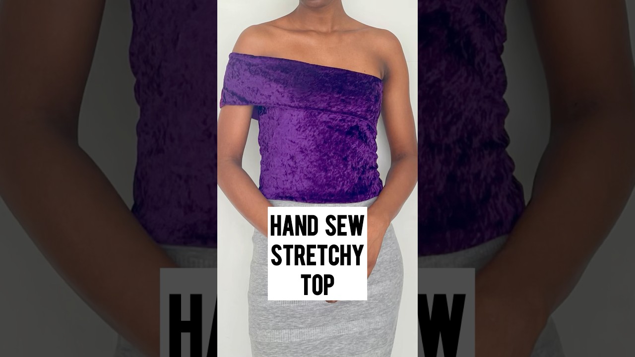 DIY Stretchy velvet Top #sewingtutorial #handsewing #diy