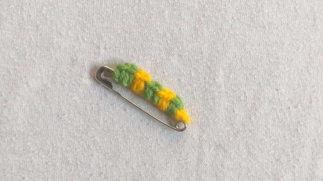 Crochet safety pin brooch/ Prada's crochet safety pin brooch 
