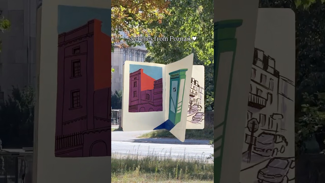 urban sketches from Poznań ☀️ #urbansketch #livedrawing #sketchbooktour