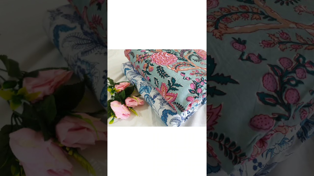 Hand Block Printed Cotton 2 PC Set #Blockprint #Floralprint #Cottonfabric #Summerspecial #Handblock
