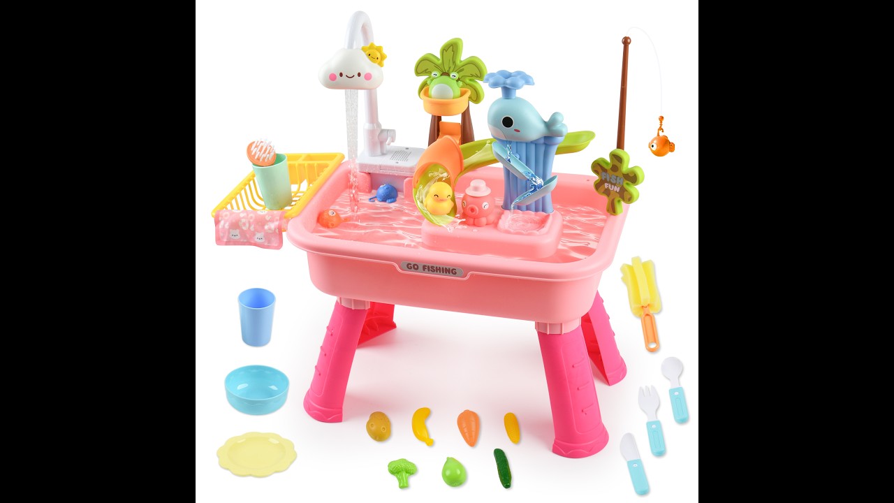 2026 Upgraded Toddler Sand Water Table Toy with Electric Water Pump