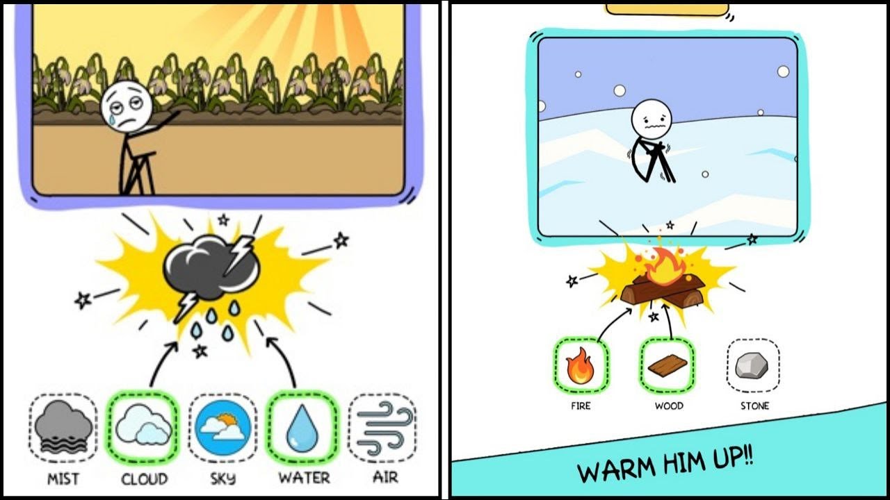 Alchemy Puzzle(WEEGOON) -  Levels 1-10 Gameplay Walkthrough - Funny Stickman Brain Puzzle Game