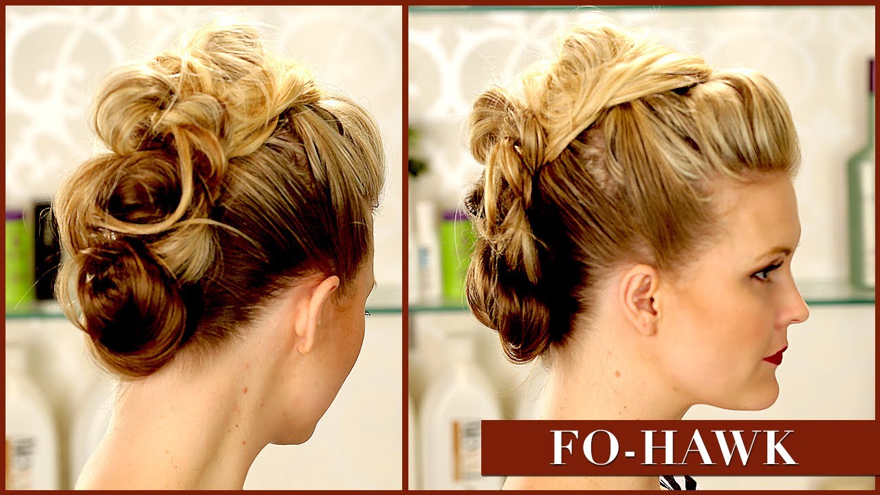 Messy Bun Faux Hawk!!