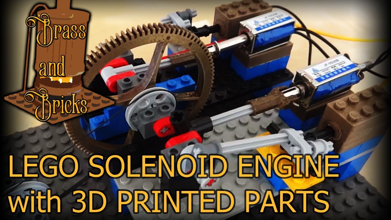 Lego Solenoid Engine with Custom 3D Printed Parts