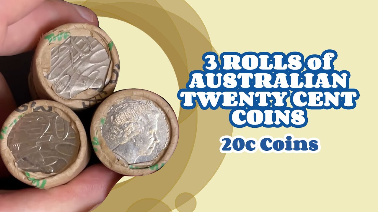 3 ROLLS of AUSTRALIAN TWENTY CENT COINS Searching for Rare and Valuable (20c Coins)