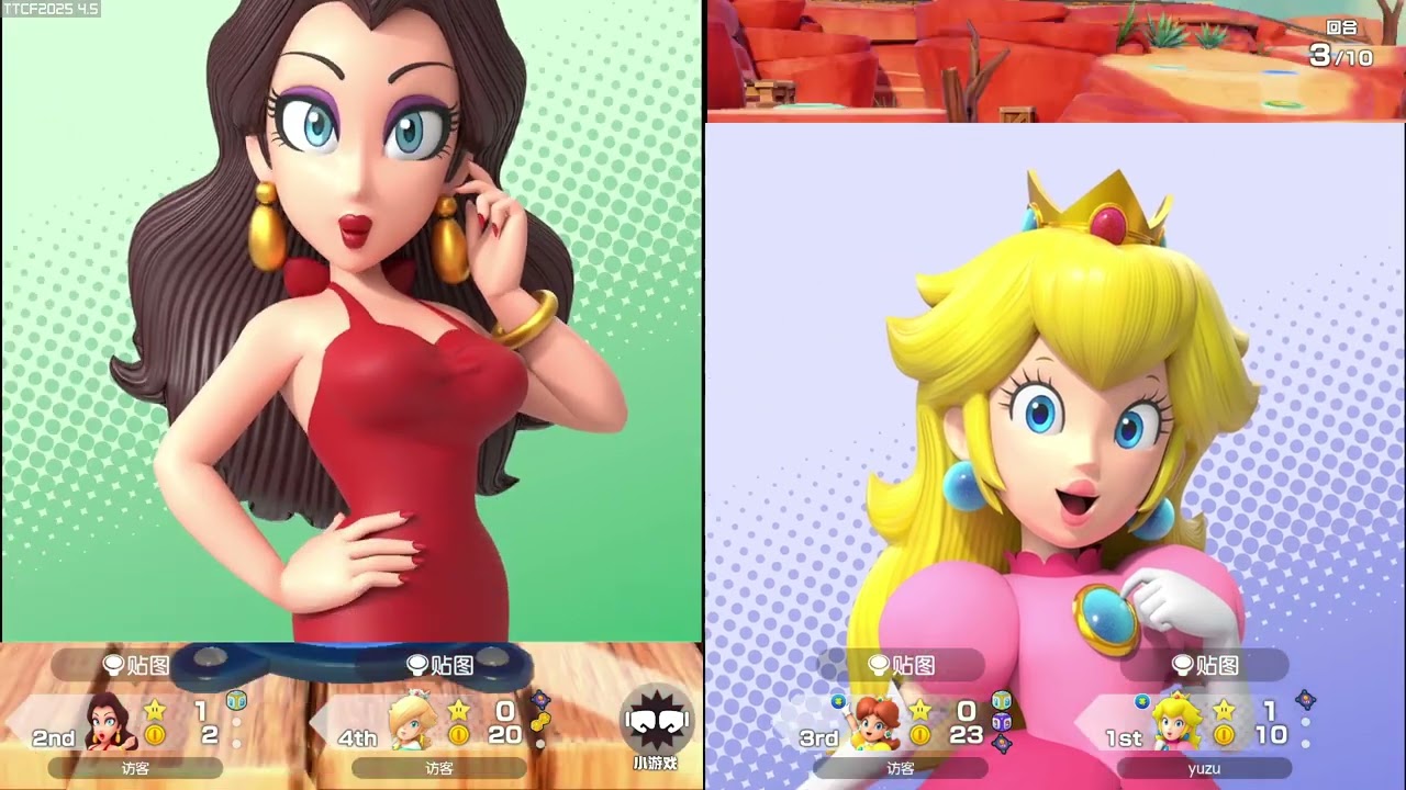 Super Mario Party Jamboree - team girls in Western Land but Peach wins at the end of board