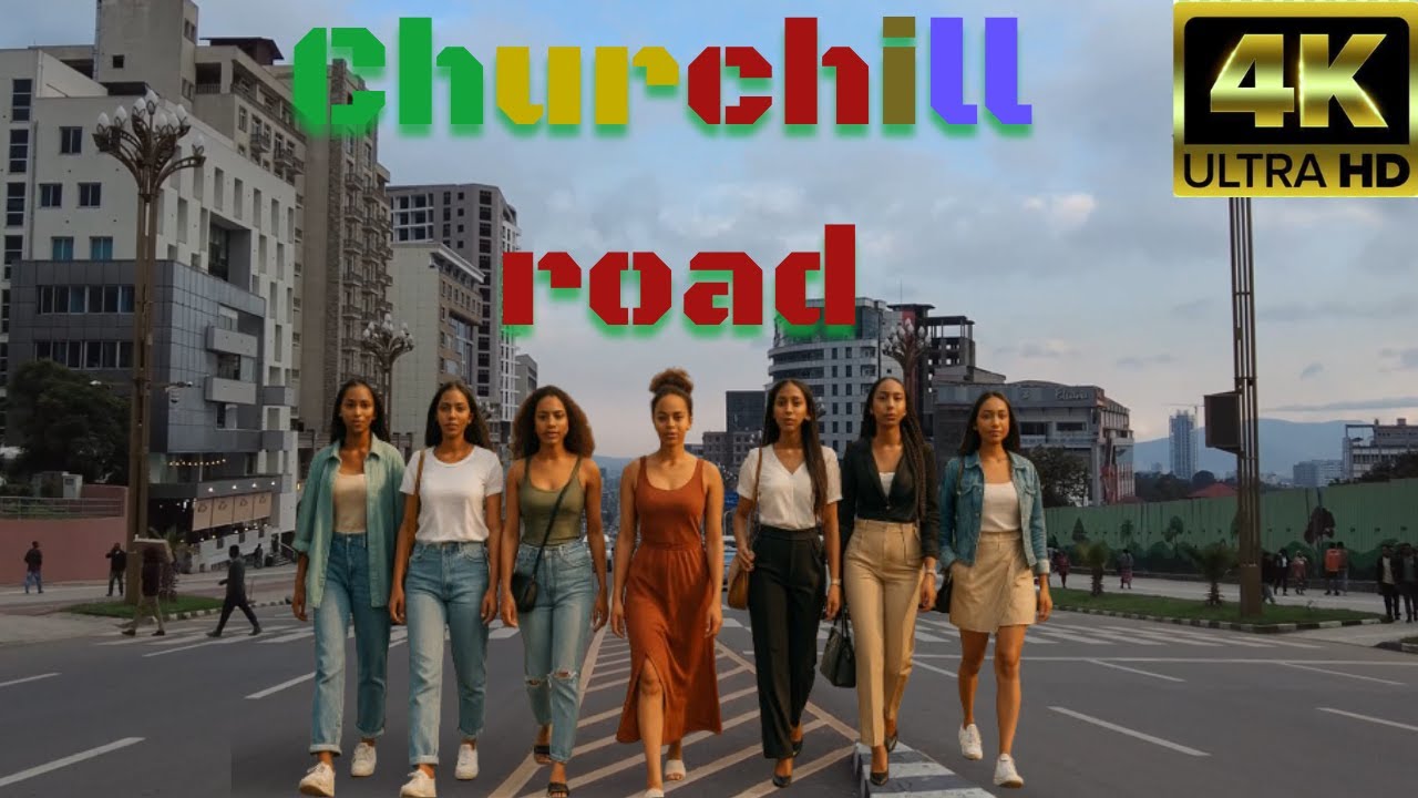 Addis Ababa in 4K: Walking Churchill Avenue from Legehar to Historic Piassa