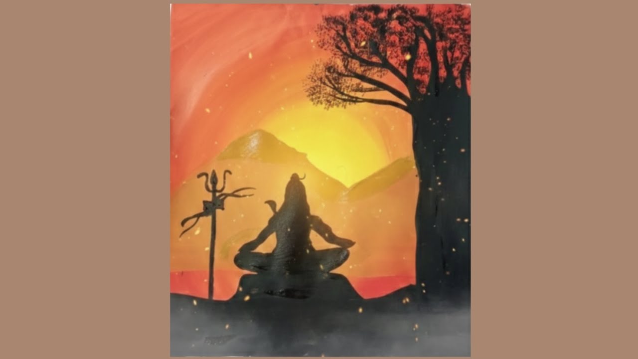 Shivratri Special Painting 🖌️🎨 with acrylic Painting colour!!#art #painting #shiv 