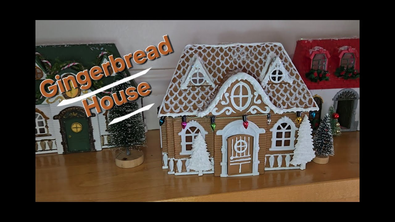 Gingerbread House - I painted a Dollar Tree dollhouse, DIY Christmas decor, Dollar Tree craft