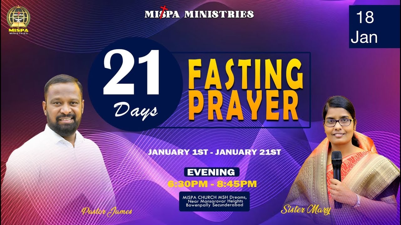 21 DAYS FASTING PRAYERS \\ DAY -18 EVENING \\ 18-01- 2026  || MISPA MINISTRIES #youth #jesus #prayer