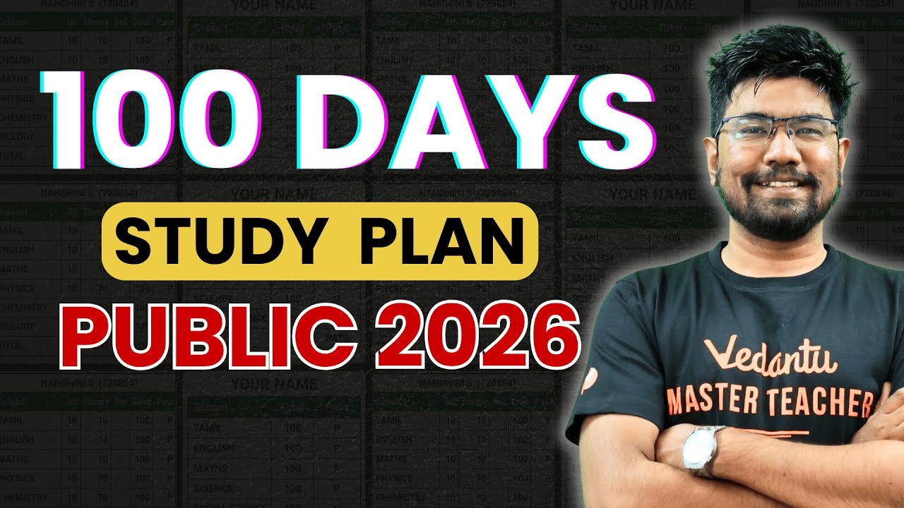 10th State Board | 100 Days Study Plan for Public Exam 2026 | Target 500/500 | Yazhiniyan Sir