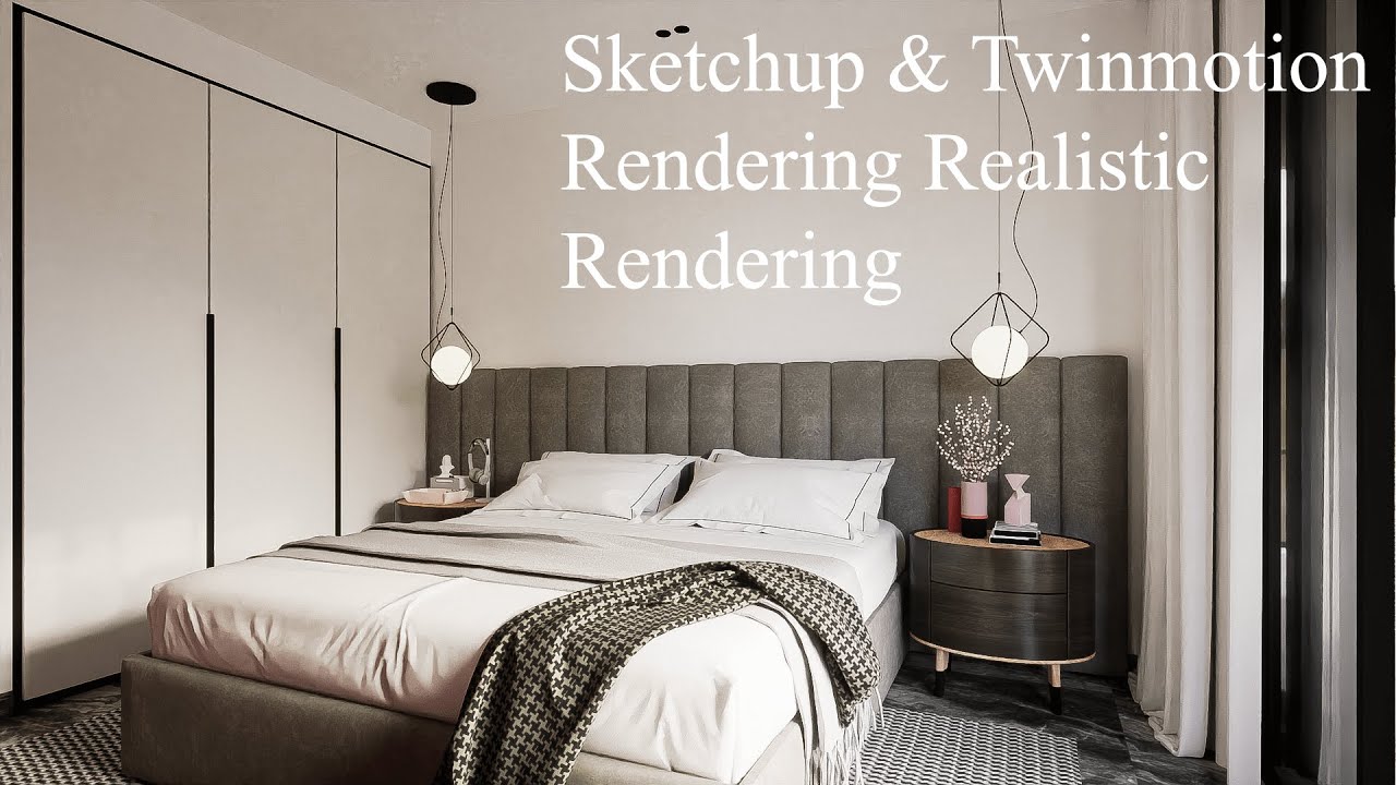 Twinmotion & Sketchup Bedroom Realistic Interior Render (Path Tracing)