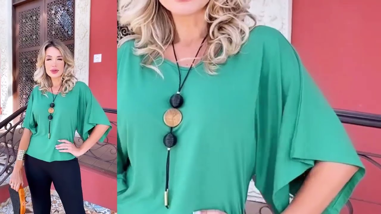 BLUSA MANGA KIMONO - VERDE