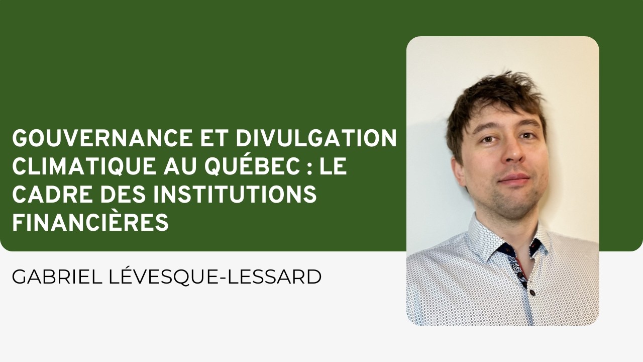 Gouvernance et divulgation climatique au Québec