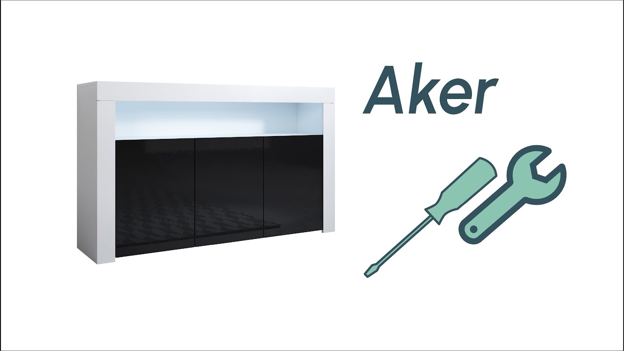 🏡✨Aker, credenza moderna con luce LED.
