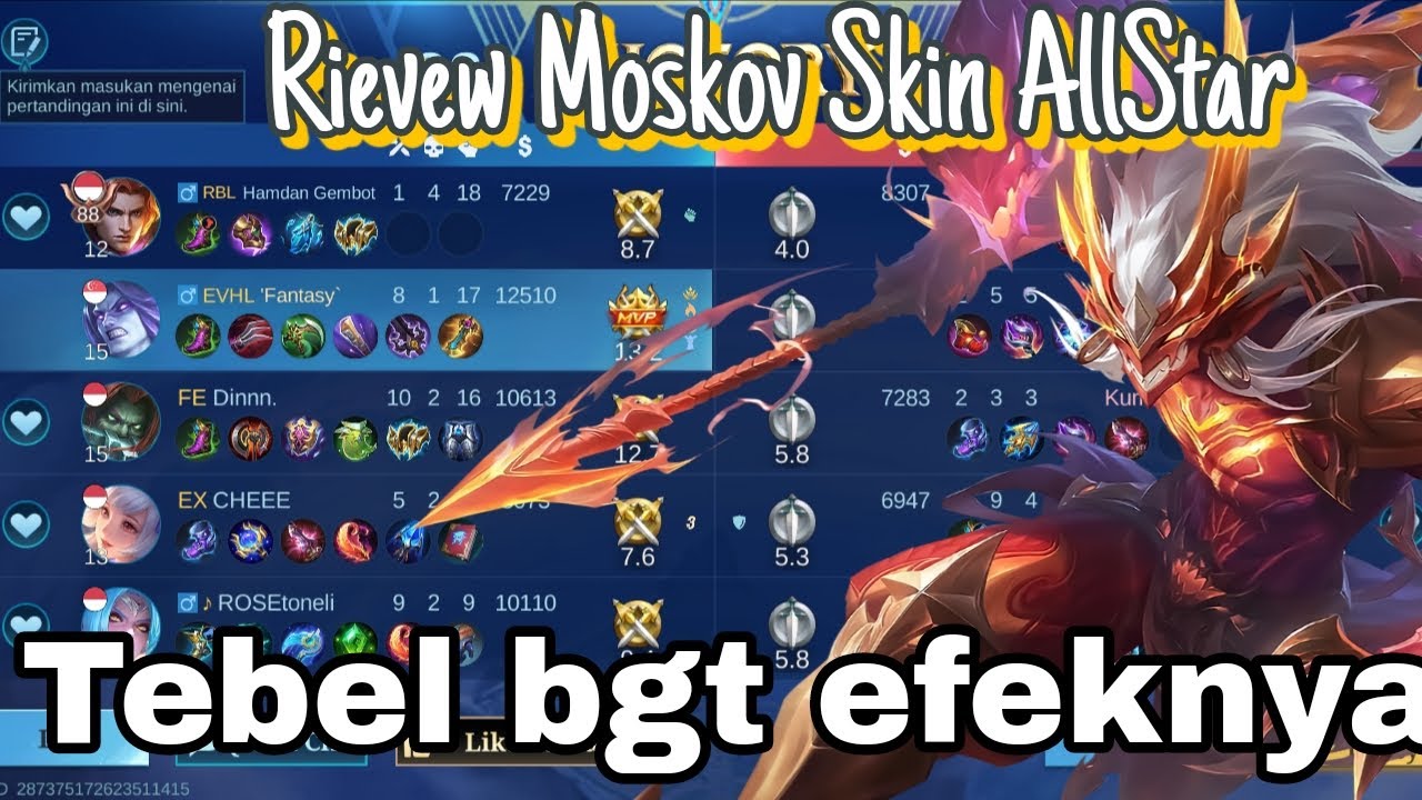 Rievew skin moskov AllStar efek nya tebel dan juga keren banget🤩