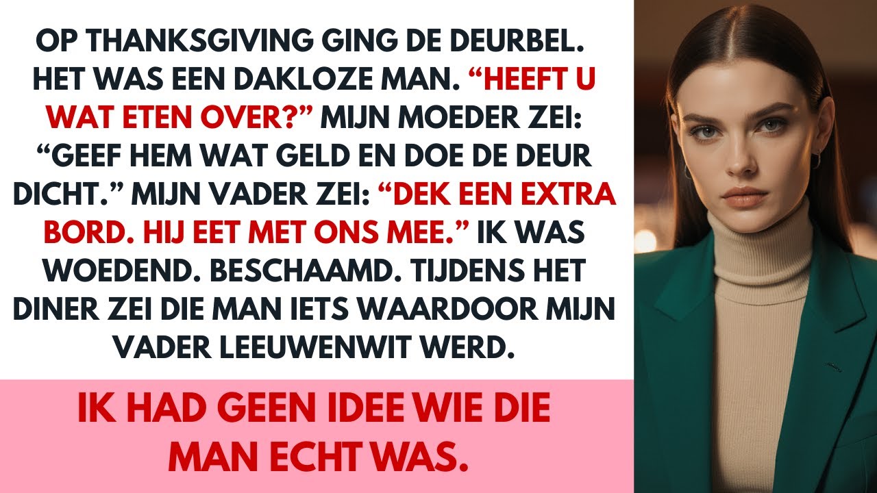 Een dakloze man klopte aan tijdens het Thanksgiving-diner. Ik had geen idee wie hij werkelijk was
