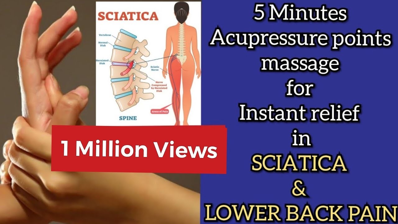 5 Minutes Acupressure point massage to relieve Sciatica and Lower Back Pain | How to cure Sciatica