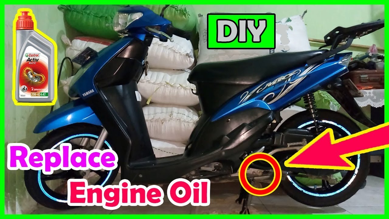 Cara Mudah Mengganti Oli Mesin Yamaha Mio Sporty | Replace Engine Oil Automatic Motorcycle [DIY]