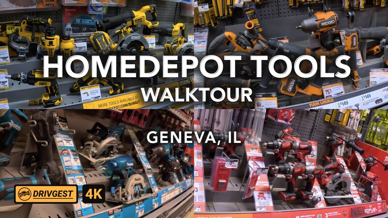 Home Depot Tools | Dewalt | Milwaukee | Makita | Rigid | Ryobi | Walk Tour | 4K | Drivgest