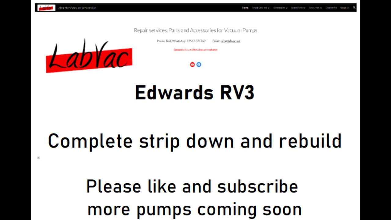 Edwards RV3 Vacuum Pump - Complete Strip Down and Rebuild