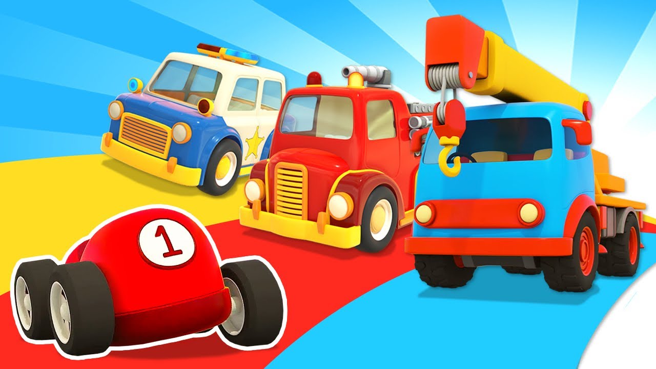 The red racing car chooses the right emerchency vehicles & saves the day with Helper cars for kids.