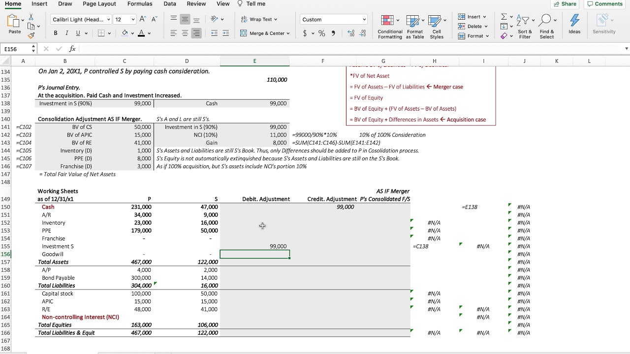 Professor Paul Ahn_Financial Reporting_Business Combination Consideration vs  FV of net assets