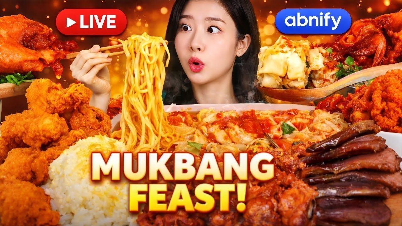 Mukbang Feast LIVE | Spicy & delicious Chinese food | ABNIFY