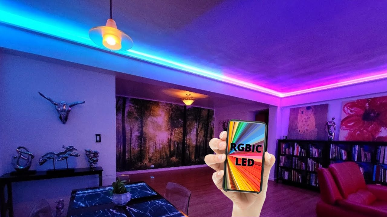 How To Install Crown Moulding With Indirect Lighting (RGBIC LED Light Strips On The Ceiling) Govee