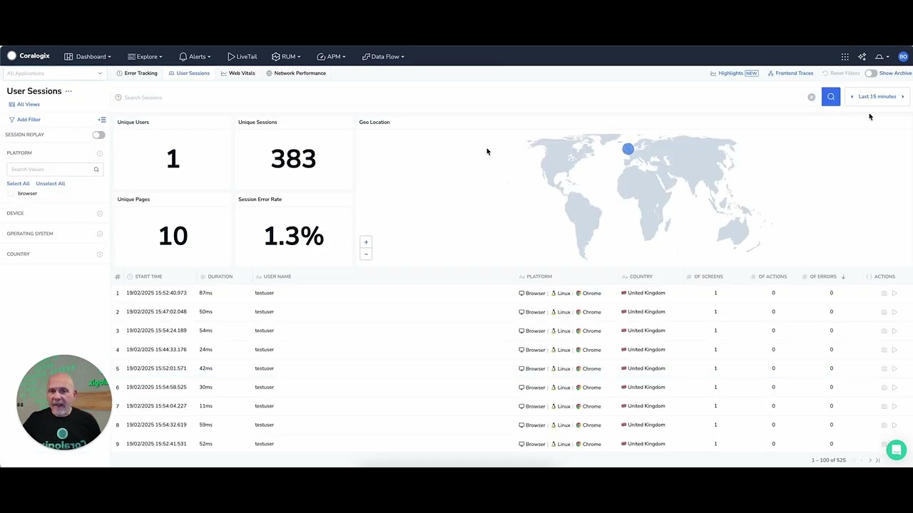 15.8 Coralogix Academy - Отслеживание пользовательских сессий в RUM