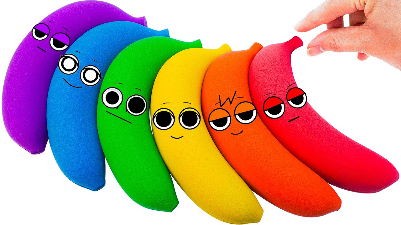 Satisfying Video | How To Make Rainbow Sprunki Bananas From Kinetic Sand Cutting ASMR | By YoYo