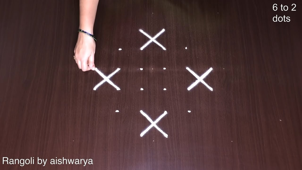 6*2*2 Dots Easy & Simple Flower Kolam Latest | Gadapa Muggulu Art Rangoli Designs