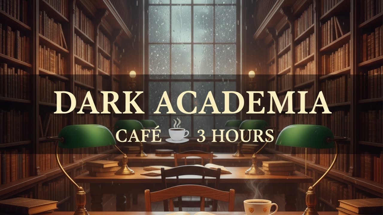 Dark Academia Café ☕ 3 Hours of Cozy Ambiance for Study & Relaxation