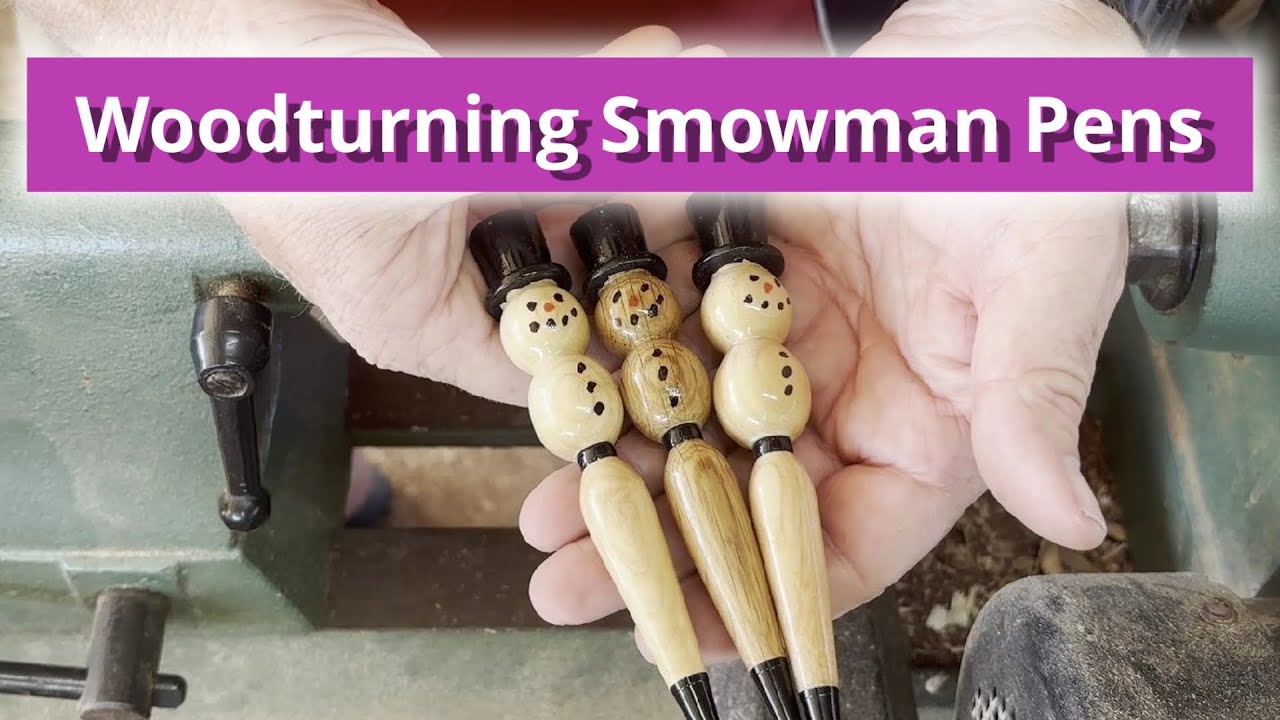 Wood turning a Snowman Pen
