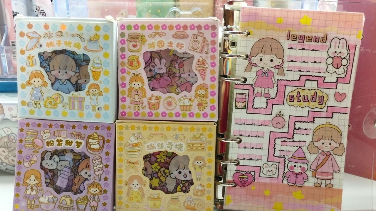 💖 [ASMR] Aesthetic Journal Decoration Ideas 🌷 Cute Kawaii Stickers #asmr #journal #sticker #kawaii