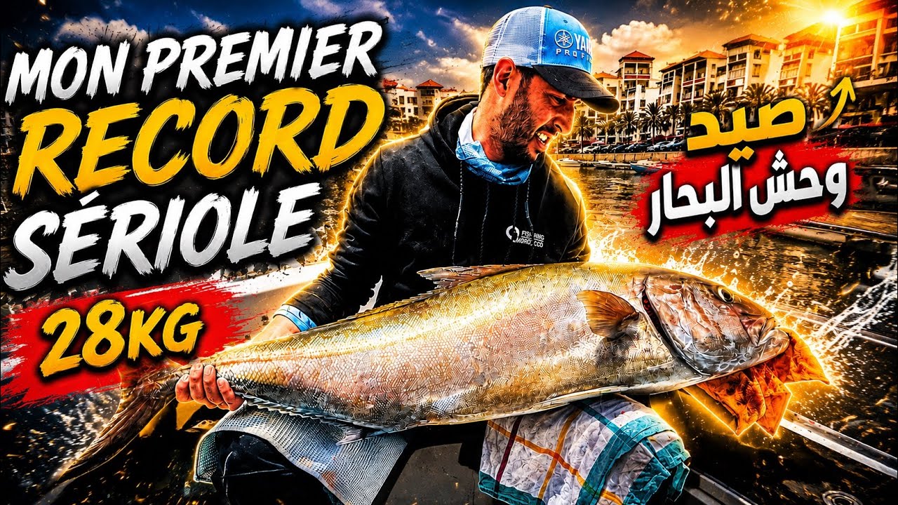 رقم قياسي شخصي مع سمكة سريول عنيدة Record de la Sériole , région Agadir  Maroc