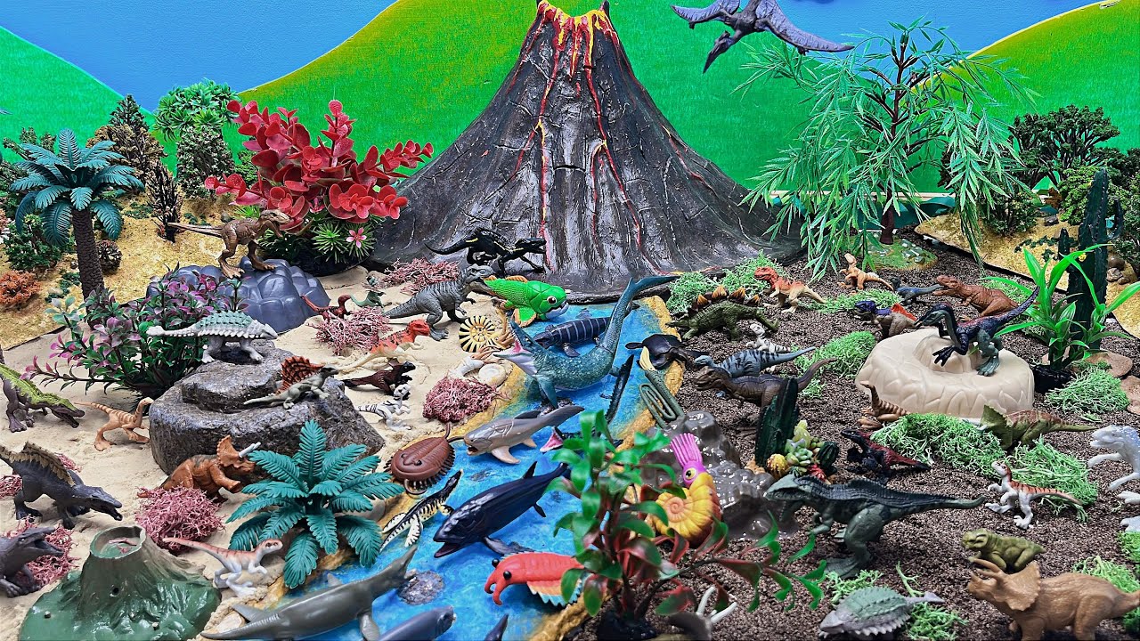 Диорама Tiny Dinosaur World - Jurassic World Mini Multipack | Тираннозавр Рекс Трицератопс