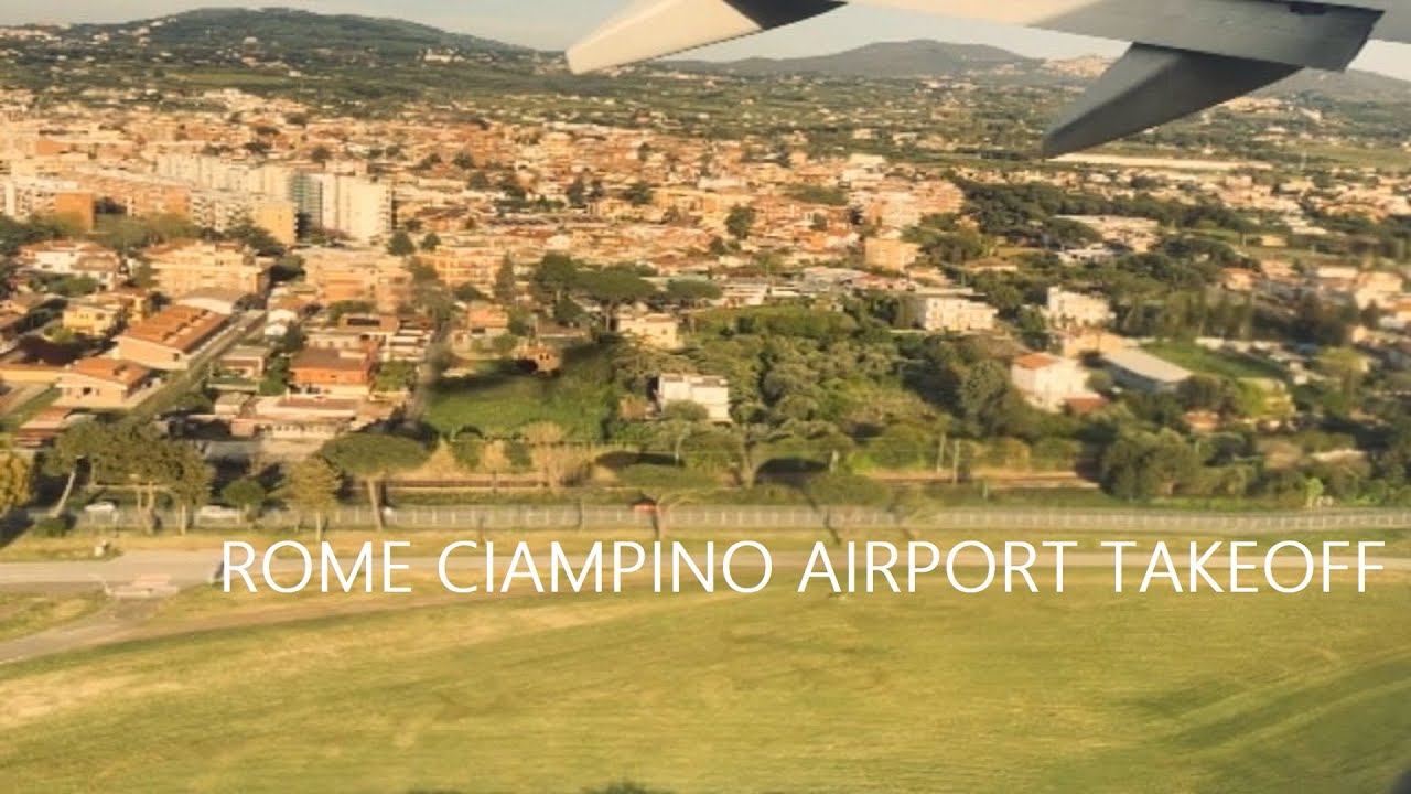 Rome Ciampino airport ITALY takeoff on a SUNNY afternoon