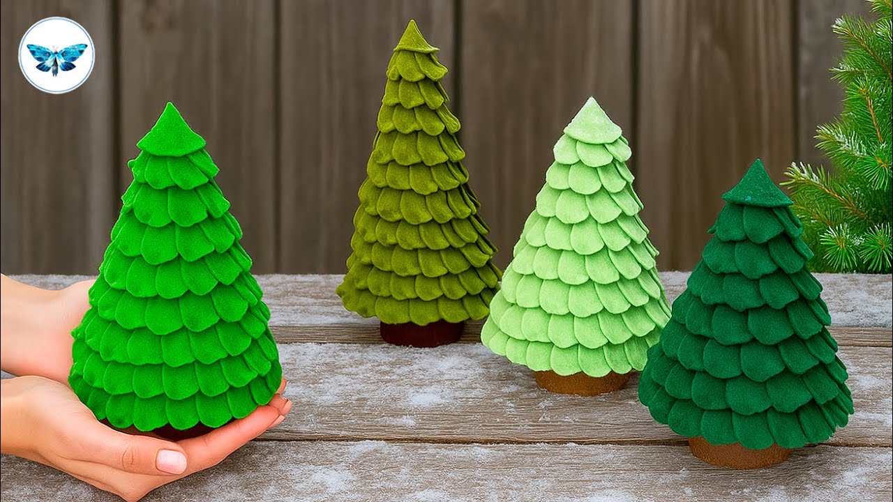 Мягкие и уютные!🎄Чудесные елочки из фетра❄️Декор и подарок  своими руками!