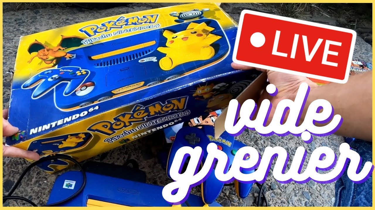 LIVE Vide Grenier - N64 Pikachu en boite et cartes Pokemon édition 1