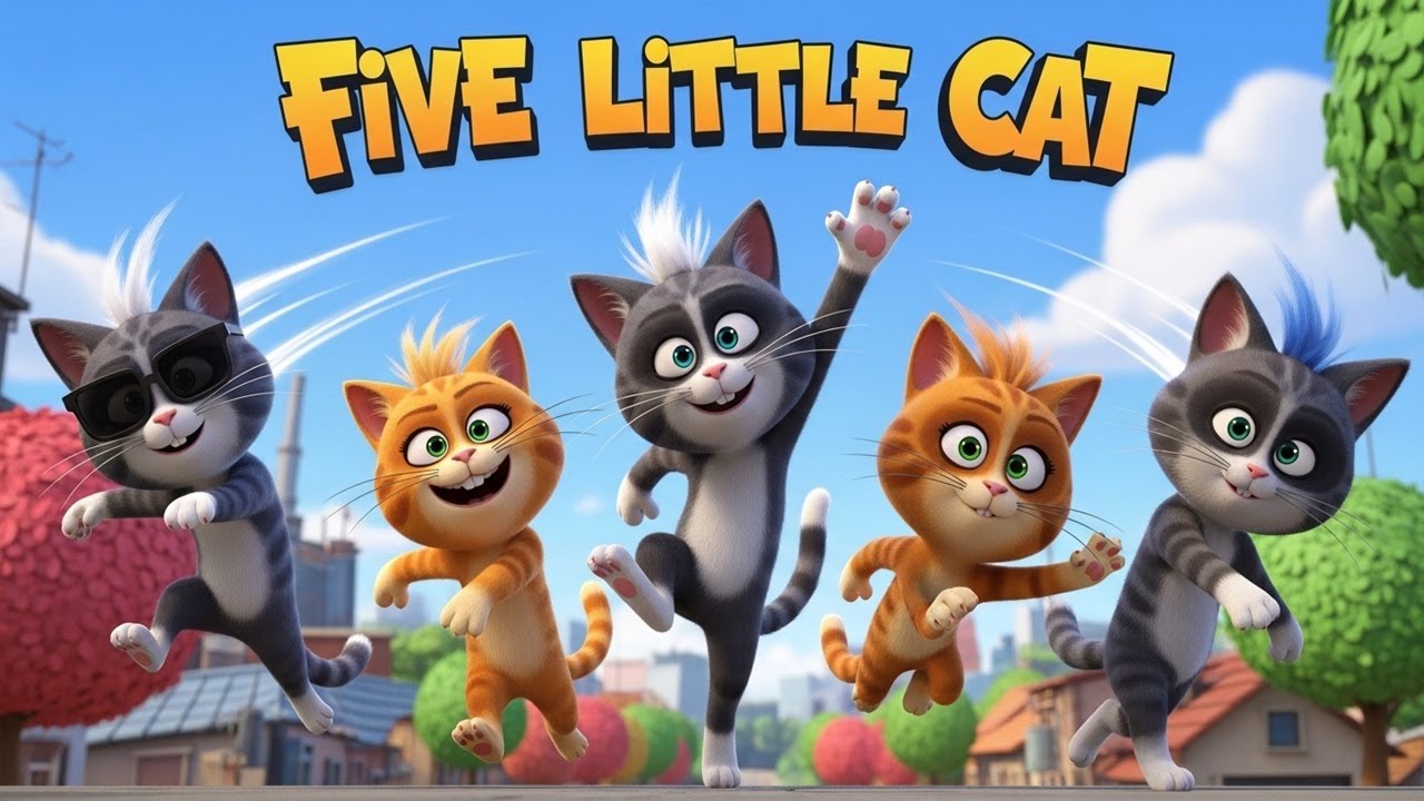 Five Little Cat | Kids Learn Animals | Nursery Rhymes & Kids Songs | Babyland
