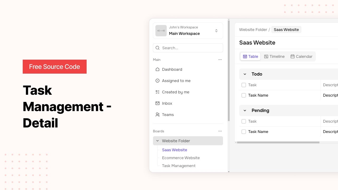 Task Management React JS & Tailwind CSS - Detail