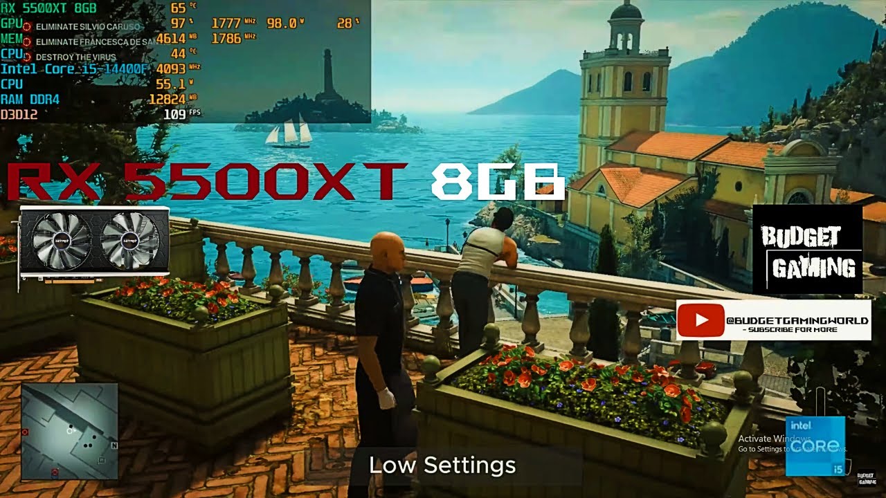 Hitman 3 | RX 5500XT 8GB + i5-14400F | FPS Test | All Settings